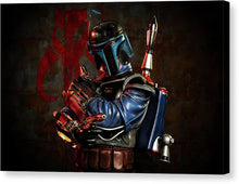 Load image into Gallery viewer, Jango Fett - Mandolorian Crest Portrait - Canvas Print