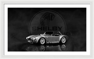 Shelby Cobra 447 Black White - Framed Print