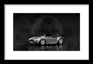 Shelby Cobra 447 Black White - Framed Print